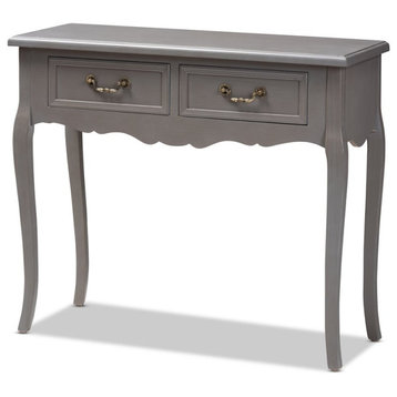 Baxton Studio Capucine Gray Finished Wood 2-Drawer Console Table