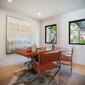 Home Office at the Front of the House with Twin Windows