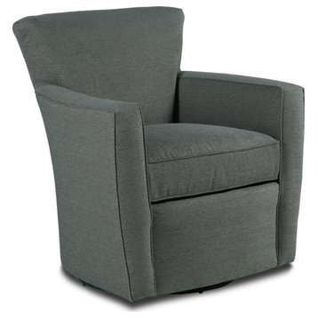 Paterson Swivel Chair, 9953 Midnight Fabric, Finish: Walnut
