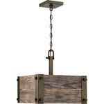 Nuvo Lighting - Winchester 4 Light Square Pendant With Aged Wood - Dimmable: Lamp Dependent - Replaceable Light Source: Yes - Safety Listing: cETLus - Dry - 1 Year Limited Warranty