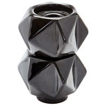 Dimond Home - Dimond Home 857130/S2 Small Ceramic Star Candle Holders, Black, Set of 2 - Dimond Home 857130/S2 Small Ceramic Star Candle Holders In Black - Set of 2. Handcrafted In Earthenware And Finished In A Metallic Glaze These Geometric Forms Are Based On Origami. Origami Is Now Considered A Modern Art Form After Being Popularized Outside Of Japan In The Mid-90S.