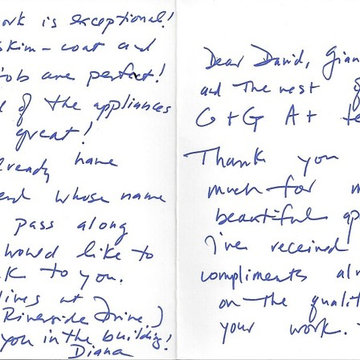 Written reviews, and thank you note!