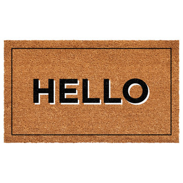 Calloway Mills Hello With Border Doormat, 17" X 29" X 0.60"