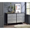 Bowery Hill Transitional 6-Drawer Wooden Dresser in Black and Silver and Gold