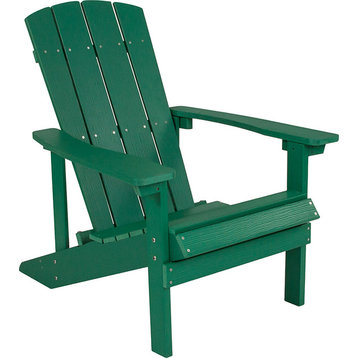 Charlestown All-Weather Adirondack Chair, Faux Wood, Green