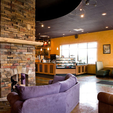 Commercial building owners can achieve the look of a log cabin
