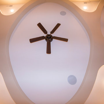 Amazing drywall ceiling in rec room