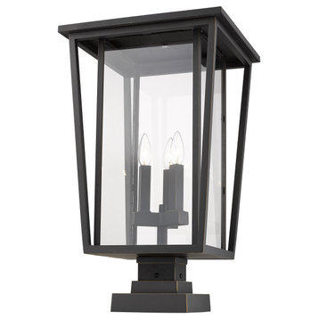 Z-Lite 571PHXLS-SQPM-ORB Seoul 3 Light Pier Mounted in Oil Rubbed Bronze