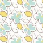 PHF - Bold Flower in Soft Mint Green and Green/Yellow, Sample - Feel free to order a sample to assist you in matching colors. Samples are approximately 3 feet in length. Samples are nonreturnable. A big, bold contemporary floral will bring joy and color to any room.  This paper will make a statement and is eye-catching and it comes in a variety of different colors.