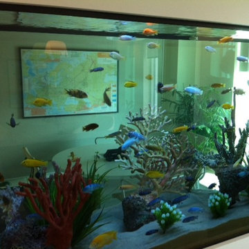 Beautiful Built-in Peninsula Style Aquarium