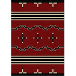 American Dakota - Big Chief Rug, Red, 4'x5', Rectangle - Historical cues makes this rug a timeless floor cloth.  Available in six sizes.  Made in America!