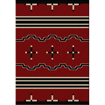 Big Chief Rug, Red, 4'x5', Rectangle