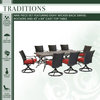 Traditions 9-Piece Dining Set, Cast-Top Table, Red/Bronze