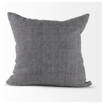 Mercana "Ramone" 20x20 Black & White Fabric Decorative Pillow Cover