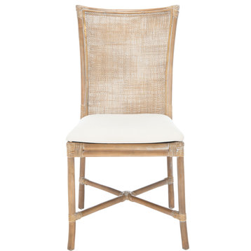 Chiara Accent Chair, Set of 2 Gray White Wash, White