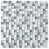 Bliss Iceland Stone and Glass Square Mosaic Tile, Chip Size: 5/8"x5/8", 4" X 6"