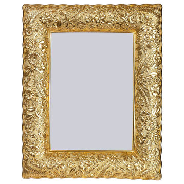 Jay Strongwater Katerina Ruffled Edge Floral Frame Gold Finish