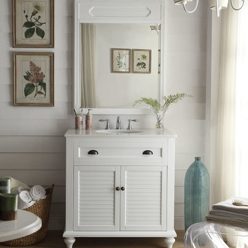 Glennville Vanity, White, 34"