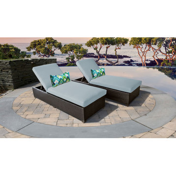 Belle Chaise Set of 2 Outdoor Wicker Patio Furniture Spa