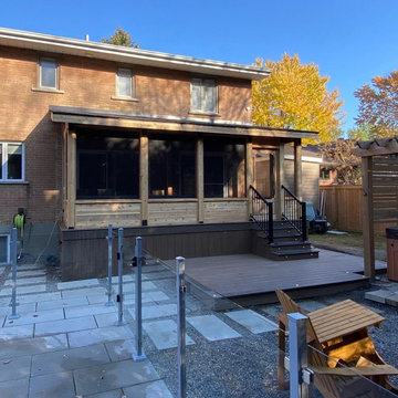Farnham Composite Deck with Cedar Patio Cover
