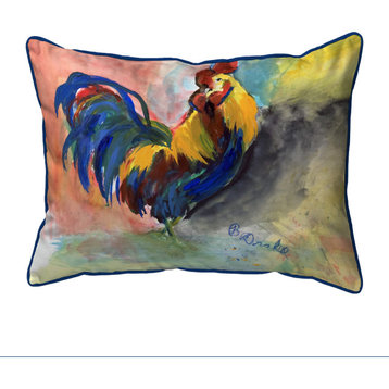 Betsy Drake Blue Tail Rooster Extra Large Zippered Pillows Indoor/Outdoor Pillo