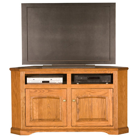 56" Oak Ridge Corner Entertainment Console, Summer Sage Oak