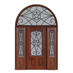 Prehung Side lights-Transom Door 80 Fiberglass Austin Texas Star - Front Doors