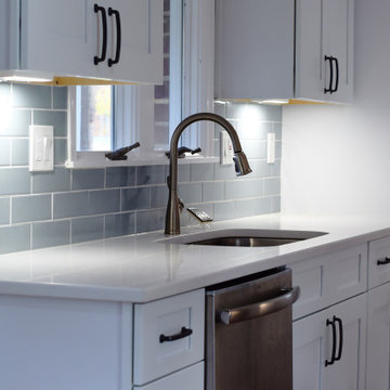 Open Kitchen with Carrara Quartz Countertop and Island in Fairfax VA