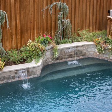 Backyard & Front Yard Remodel with Patina Metal Planters and Faux Turf