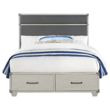 Acme Gray Pu Full Bed With Storage 36135F