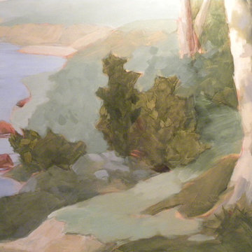 Stairwell mural for Craftsman style home