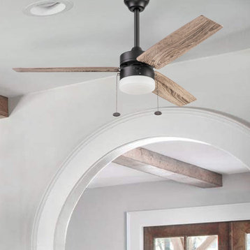 Prominence Home 3-Blade, Reston Modern Ceiling Fan, LED, Bronze, 48