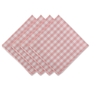 Pink/White Gingham Napkin Set of 4