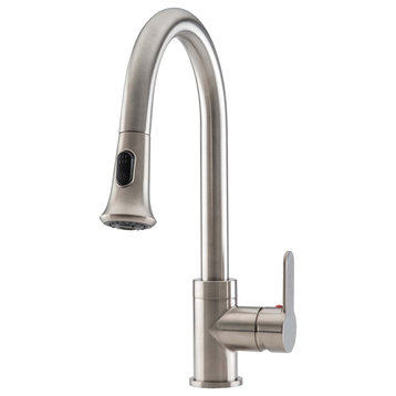 Rivella Pull-Down Single Handle Kitchen Faucet, Brushed Nickel