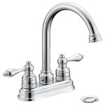 Designers Impressions - Polished Chrome Lavatory Vanity Faucet - Quarter Turn Washerless Valves