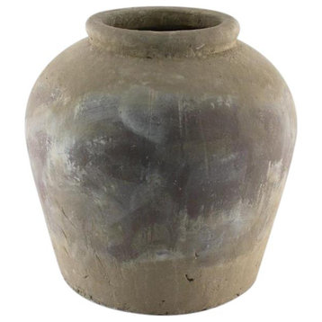 Jar Vase Oyster Gray Terracotta Ceramic