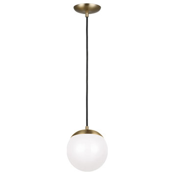 Leo - Hanging Globe LED Pendant in Satin Brass