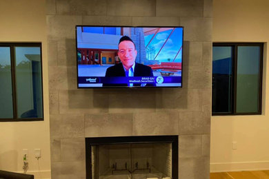 tv mounting on tile