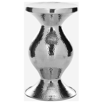 Strider Small Hammered Stool Silver