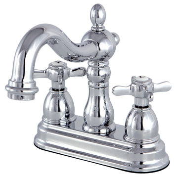 4" Centerset Bathroom Faucet WithBrass Pop-Up, Polished Chrome