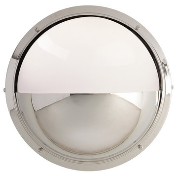 Pelham Moon Light in Polished Nickel with White Glass