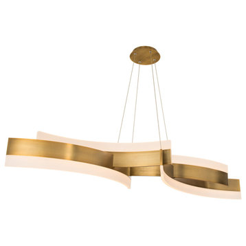 Modern Forms PD-31058 Arcs 4 Light 58"W LED Suspended Abstract - Aged Brass