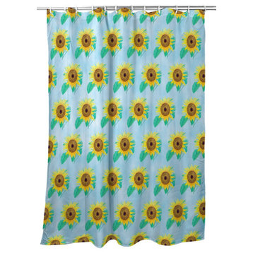 Betsy Drake Sunflower Tiled Shower Curtain