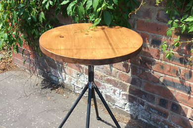 Industrial Style Adjustable Round Table