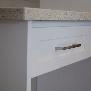 Cabinet Refacing Done in Maple With a Satin White Finish