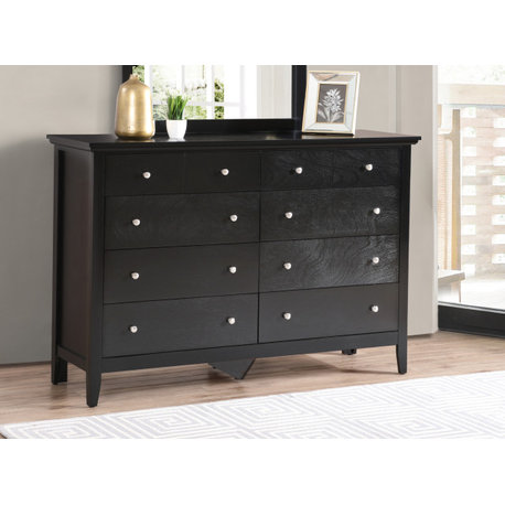 Simeon 8-Drawer Dresser, Black