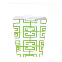 Green Fret Wastebasket - Wastebaskets