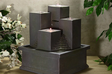 Tealight Pillar Tabletop Fountain
