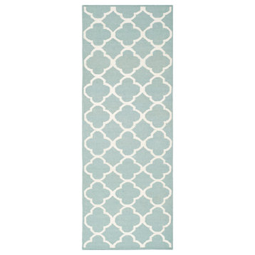 Safavieh Dhurries Collection DHU627 Rug, Blue/Ivory, 2'6"x7'