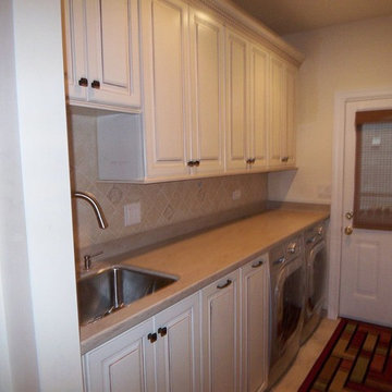 Cabinets flush with washer and dryer